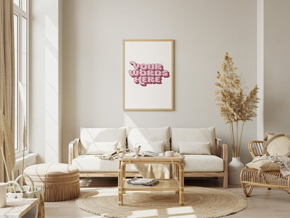 Personalised Quote Art | Custom Wall Print | Bespoke Typography Decor | Your Text In 3d