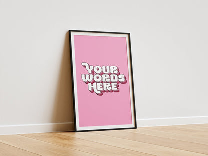 Personalised Quote Art | Custom Wall Print | Bespoke Typography Decor | Your Text In 3d
