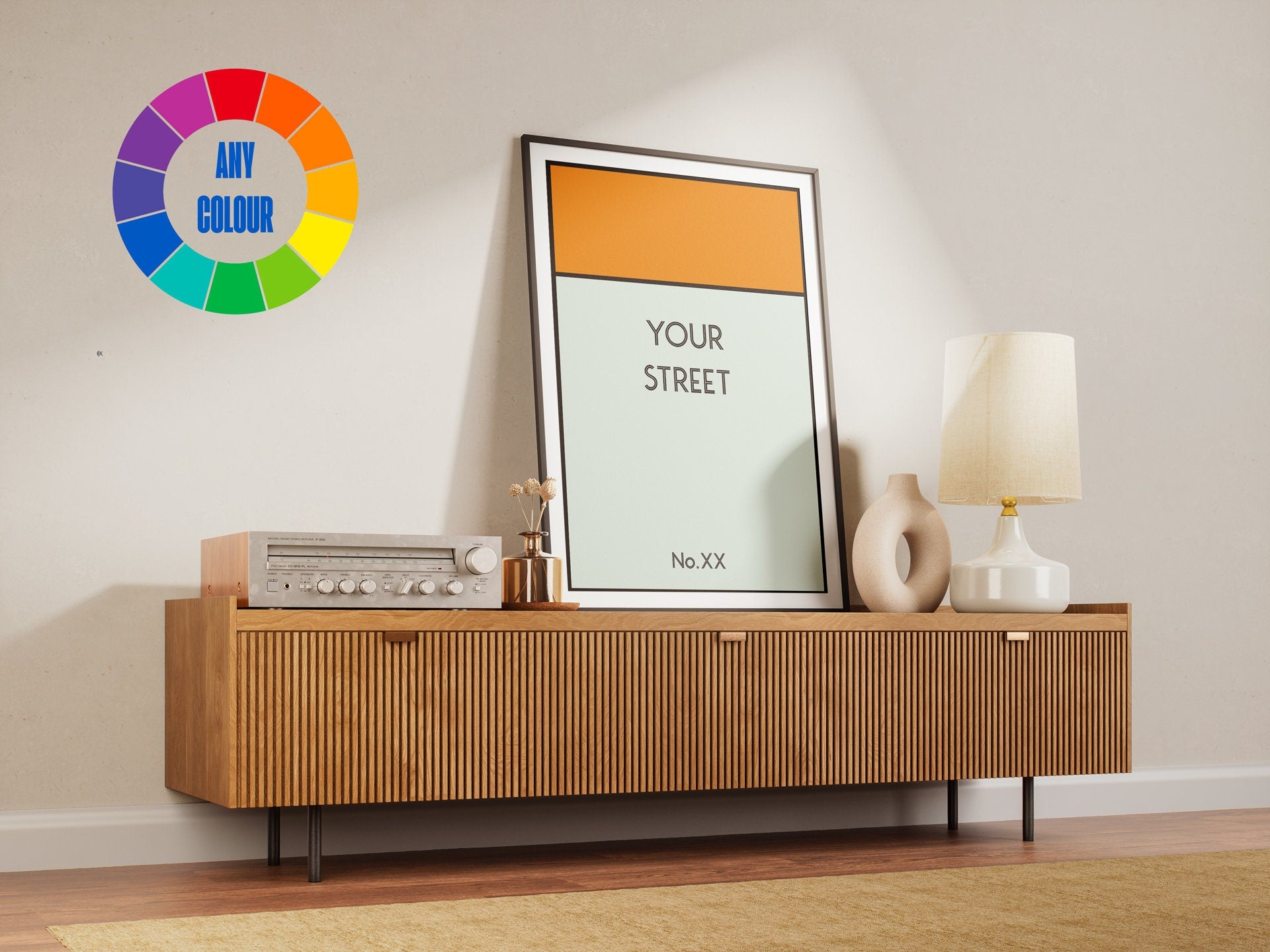 Customized Monopoly Board Game Art Print - Personalize with Your Street Name and Number for Unique Home Decor or Thoughtful Gift