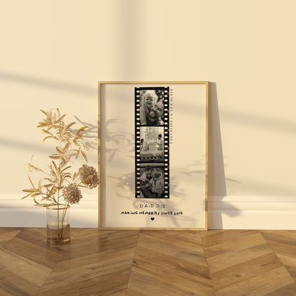 Personalised Dad Birthday Present | Unique Photo Gift | Polaroid | Filmstrip | Disposable | Custom Father's Day Photo Print