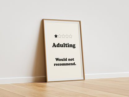 Adulting 1 Star Review Poster