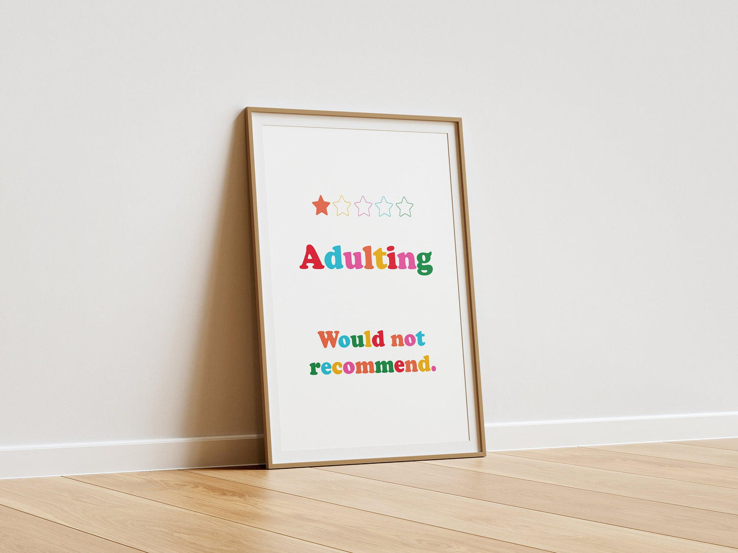 Adulting 1 Star Review Poster