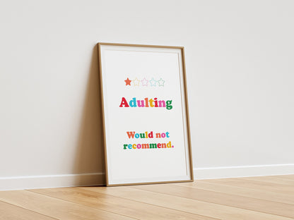 Adulting 1 Star Review Poster