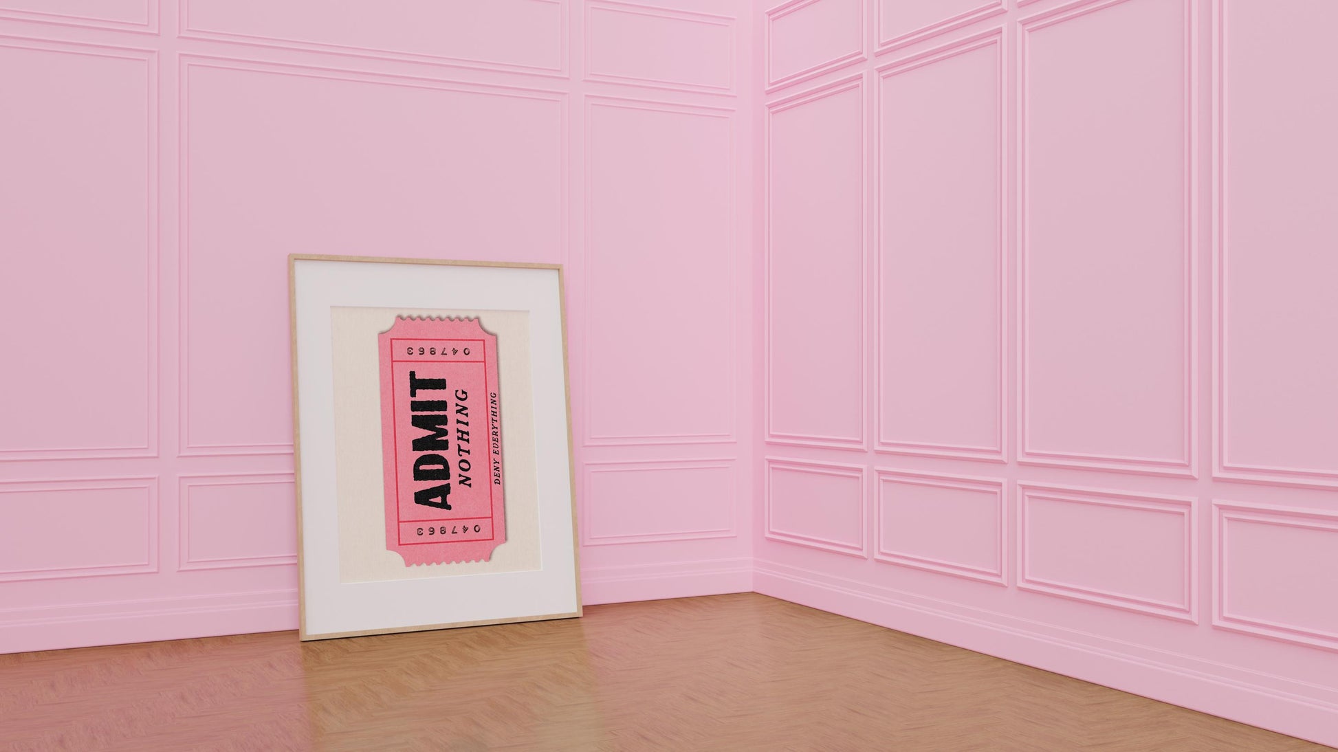 Admit Nothing Deny Everything Print | Retro Ticket Art | Pop Art Poster | Vintage-Inspired Wall Decor