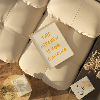 This Kitchen Is For Dancing Art Print Minimalist Heart Print Red Chef Art Print Aesthetic Kitchen Decor