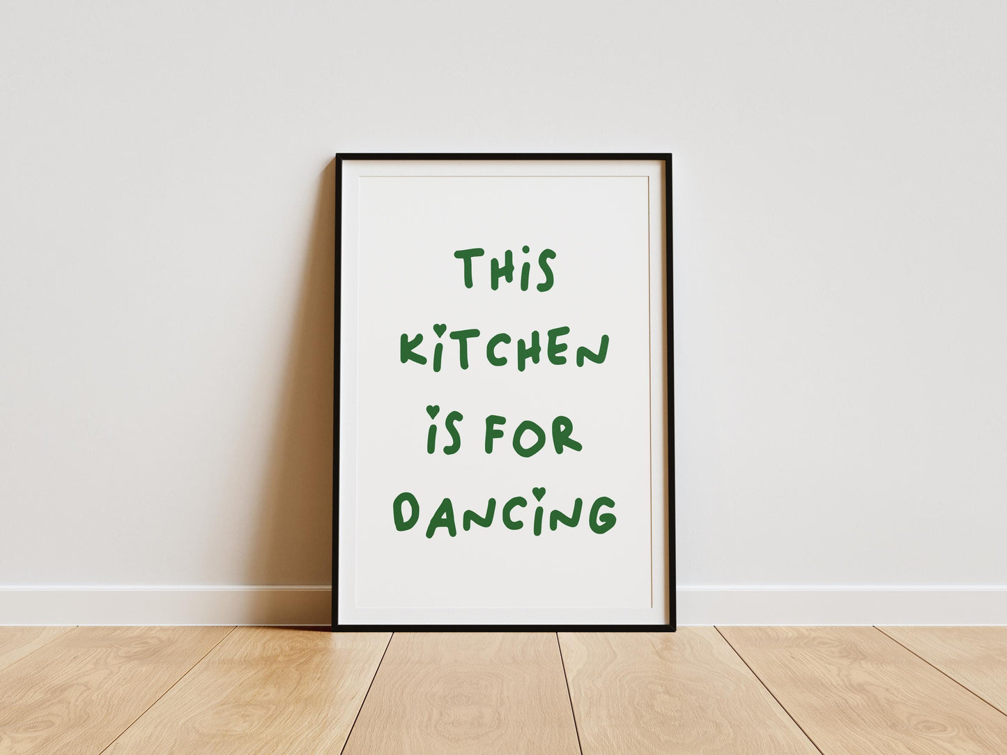 This Kitchen Is For Dancing Art Print Minimalist Heart Print Red Chef Art Print Aesthetic Kitchen Decor