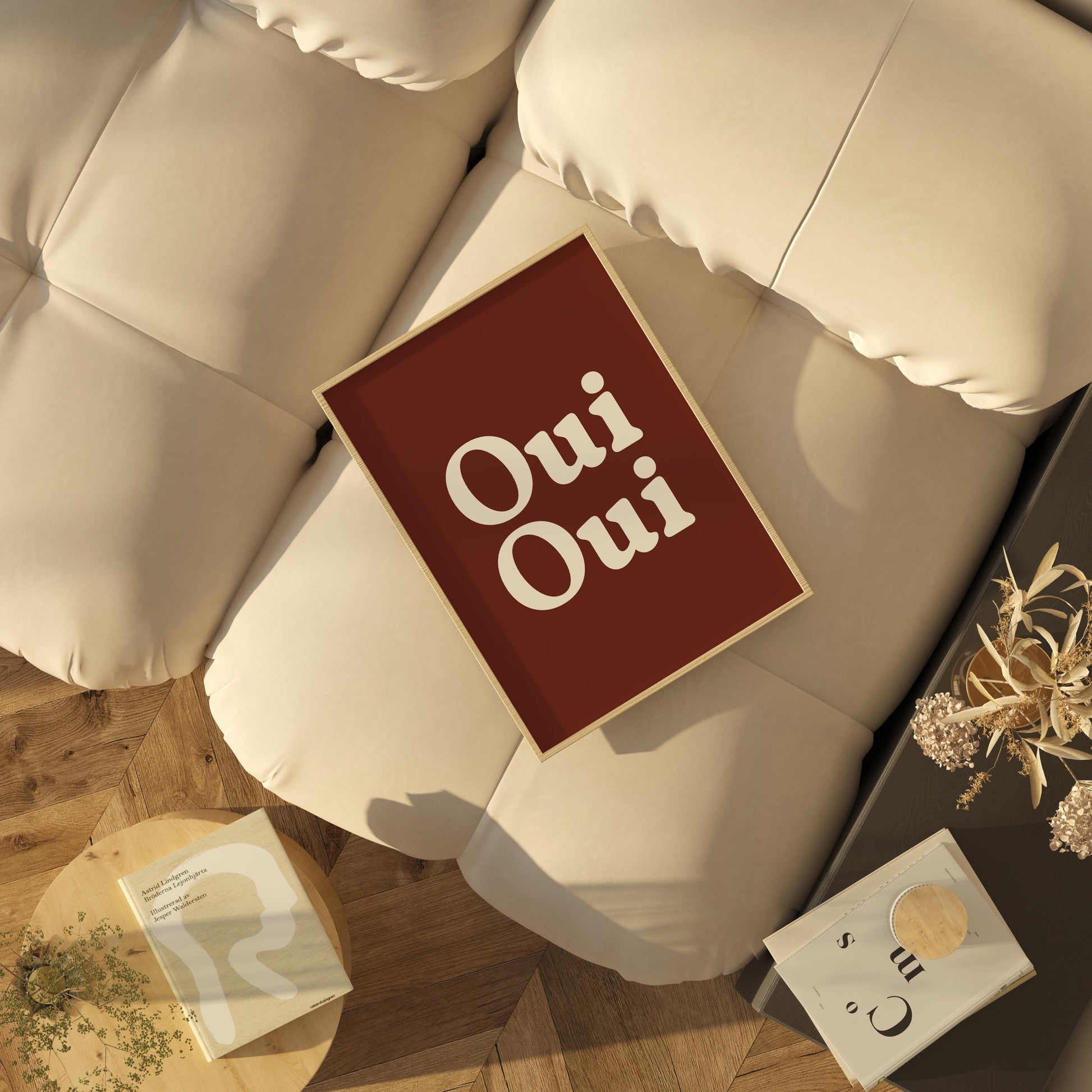 Oui Oui Poster | Minimalist Typography Wall Art | Available in Navy, Black Chocolate, and White