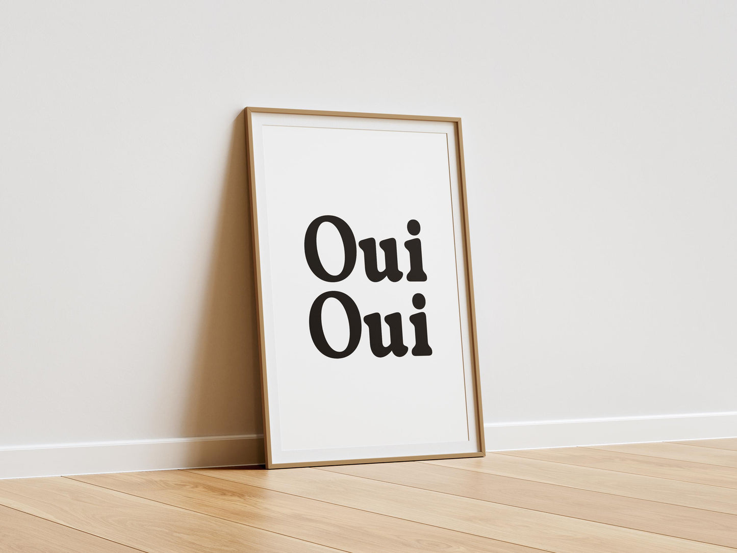 Oui Oui Poster | Minimalist Typography Wall Art | Available in Navy, Black Chocolate, and White