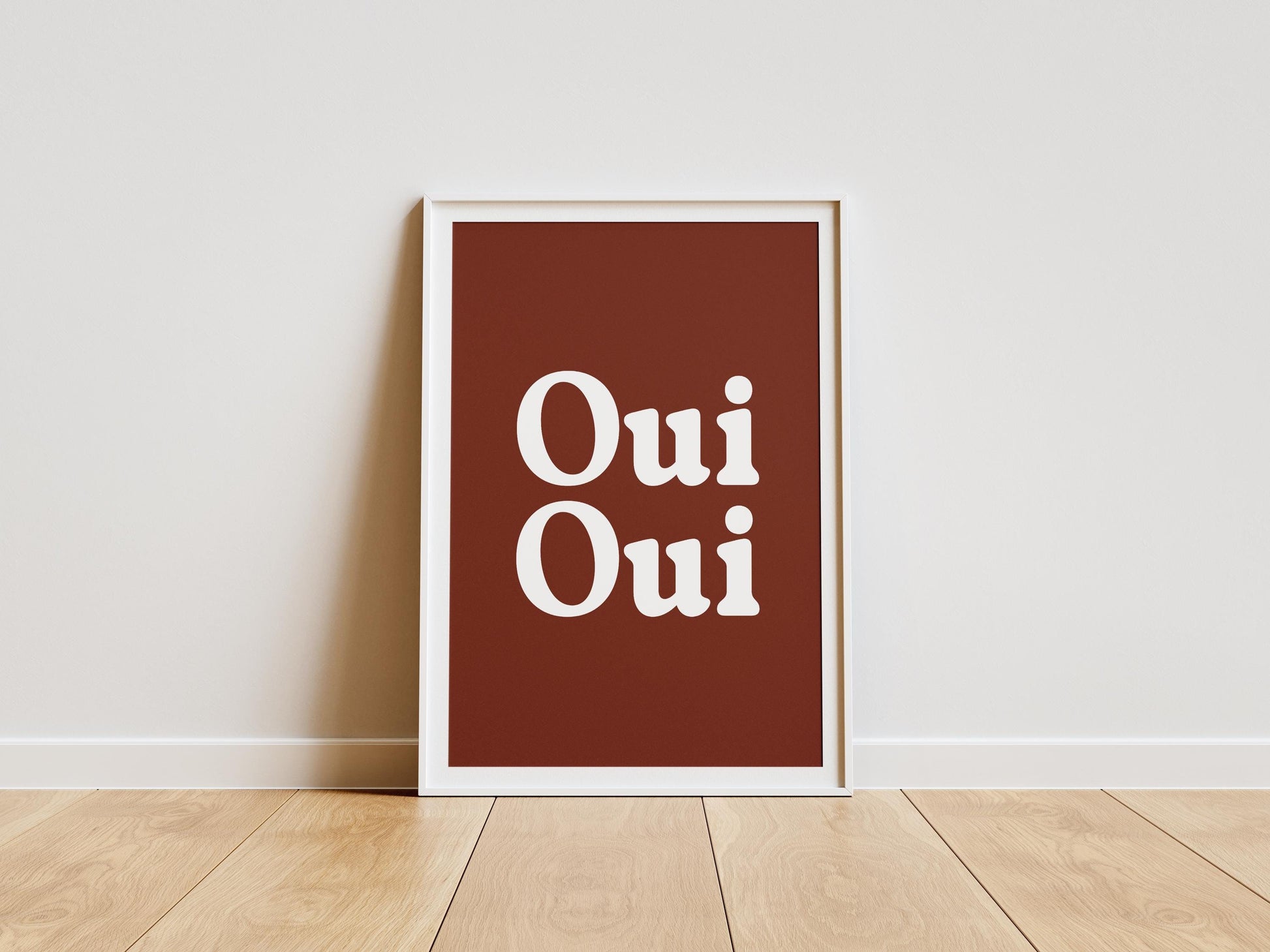 Oui Oui Poster | Minimalist Typography Wall Art | Available in Navy, Black Chocolate, and White