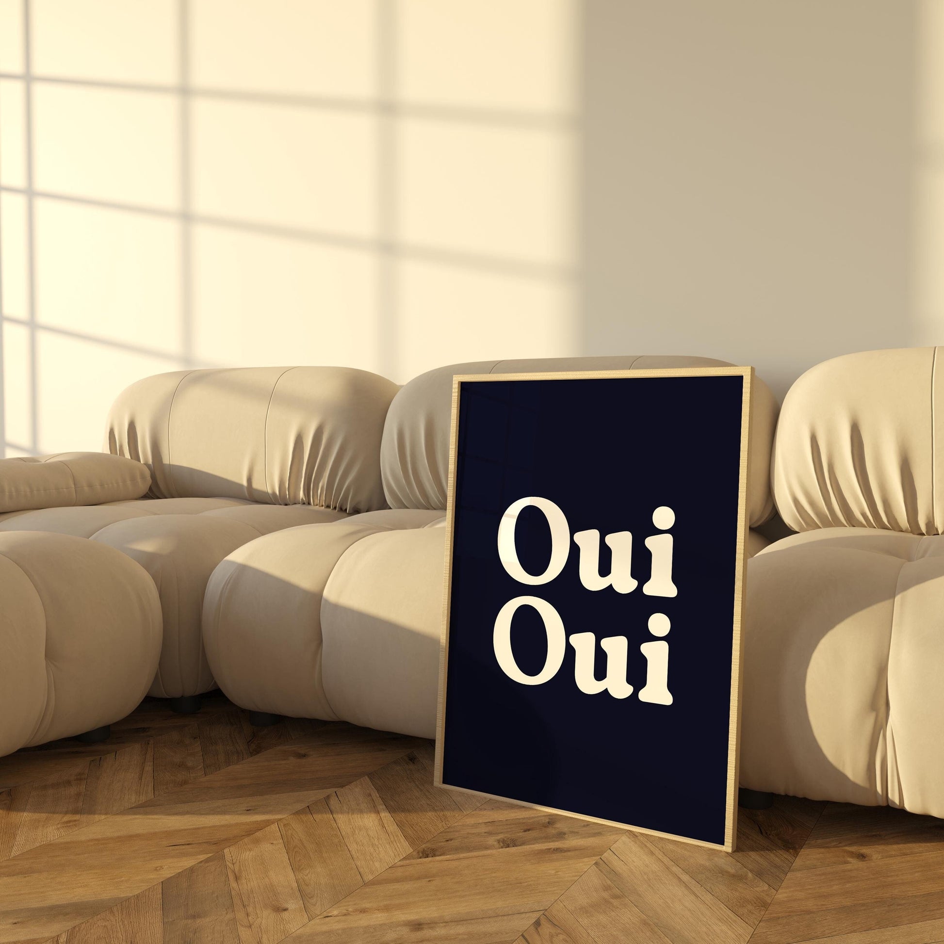 Oui Oui Poster | Minimalist Typography Wall Art | Available in Navy, Black Chocolate, and White