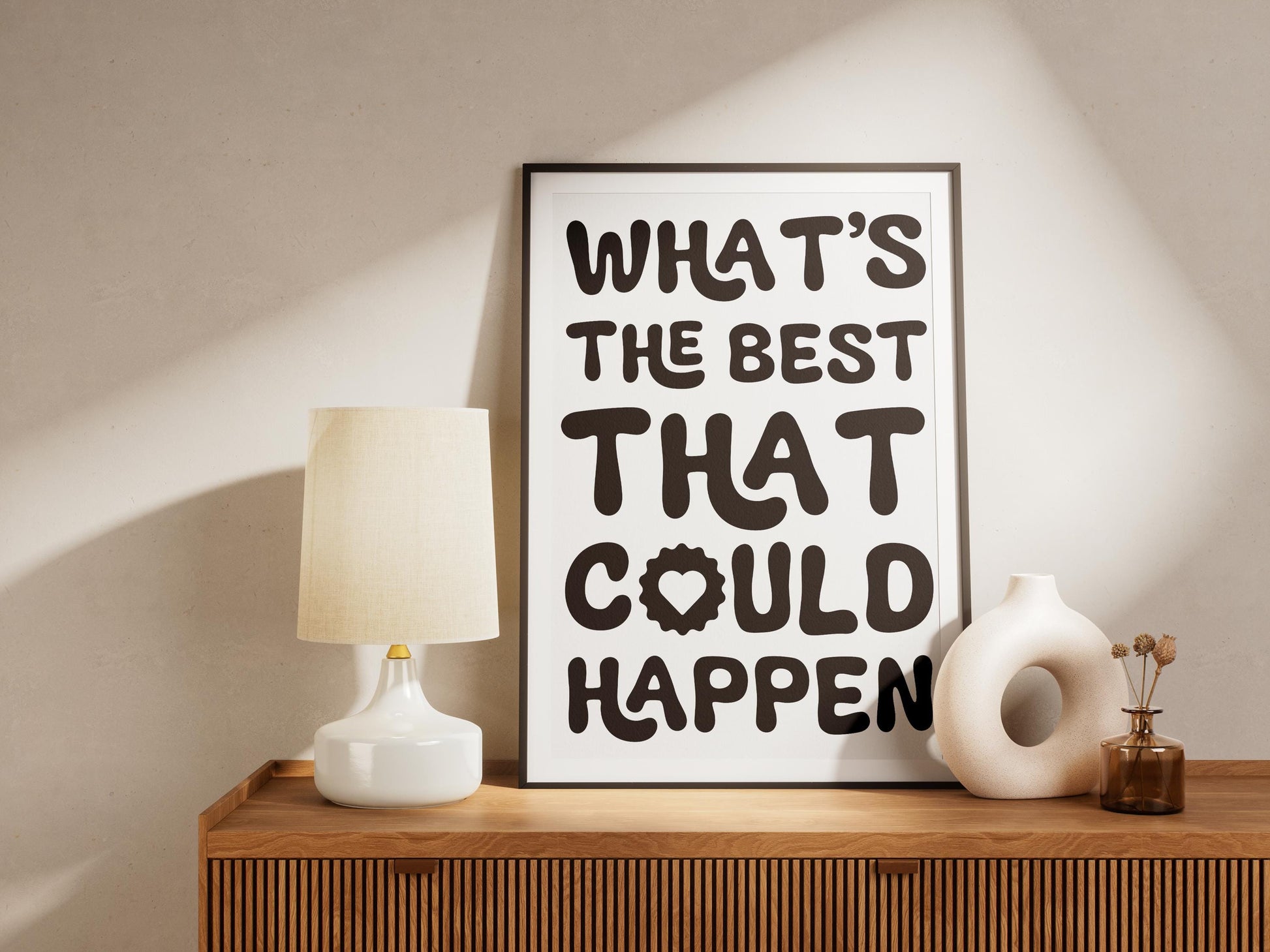 What’s the Best That Could Happen? Poster | Motivational Typography Wall Art | Positive Decor