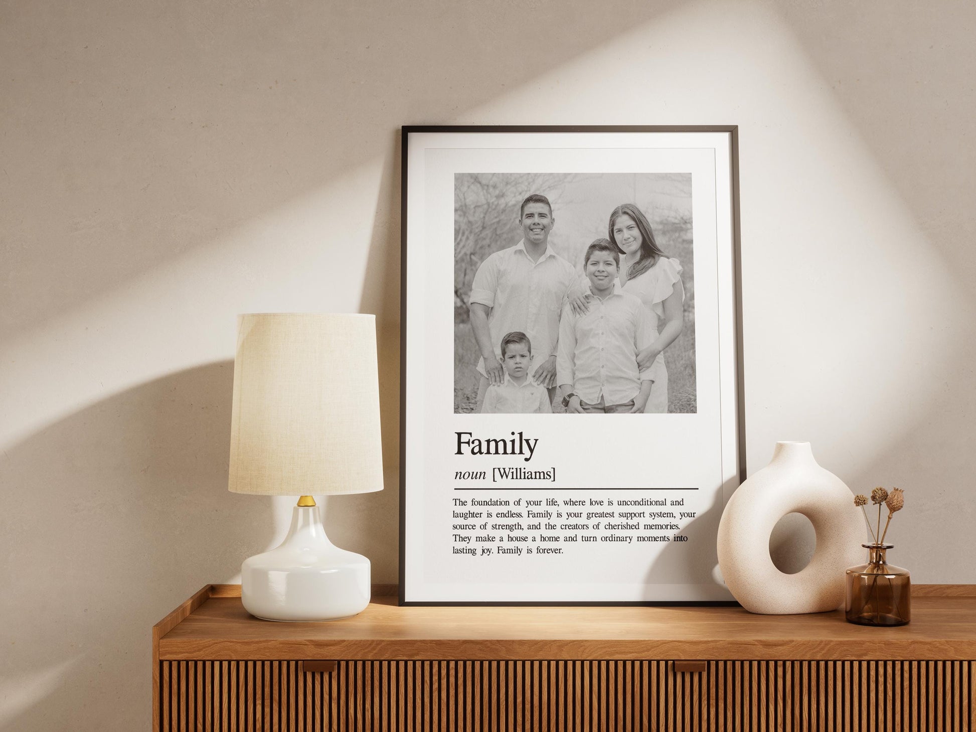 Family Definition Print | Personalised Wall Art | Heartwarming Gift for Loved Ones
