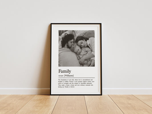 Family Definition Print | Personalised Wall Art | Heartwarming Gift for Loved Ones