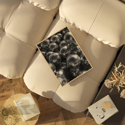 Modern Disco Ball Art Print | Black & White Wall Decor | Contemporary Statement Piece