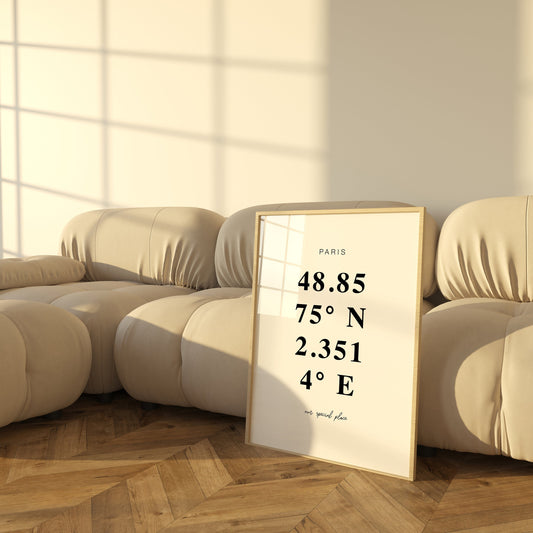 Custom Location Coordinates Print, City Prints, Custom Location Print, Latitude Longitude, Wedding Gift, Personalised Gift for Couple