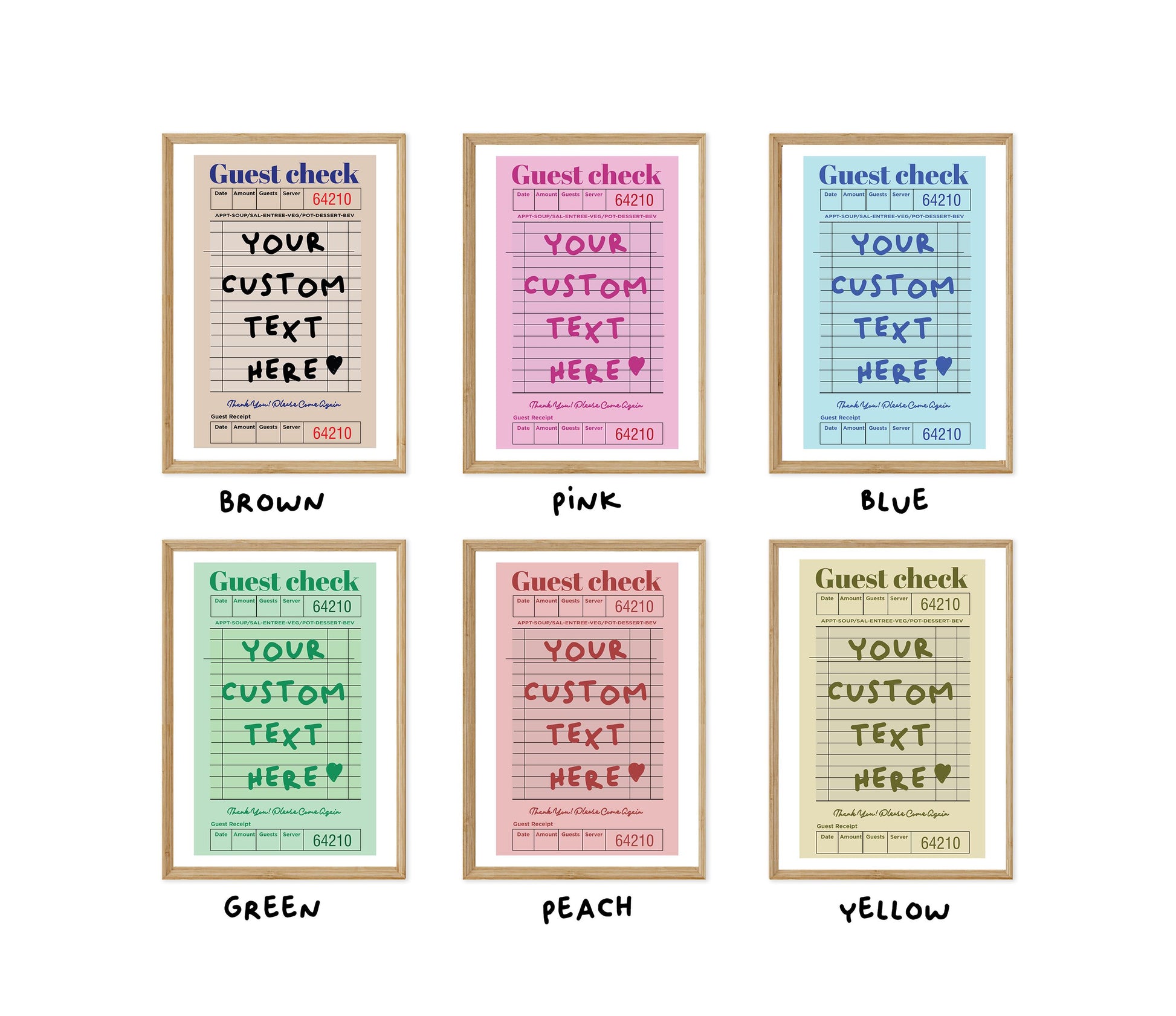 Custom Guest Check Poster | Retro Typographic Wall Art | Personalised Quote Decor for Preppy Space | Digital Download