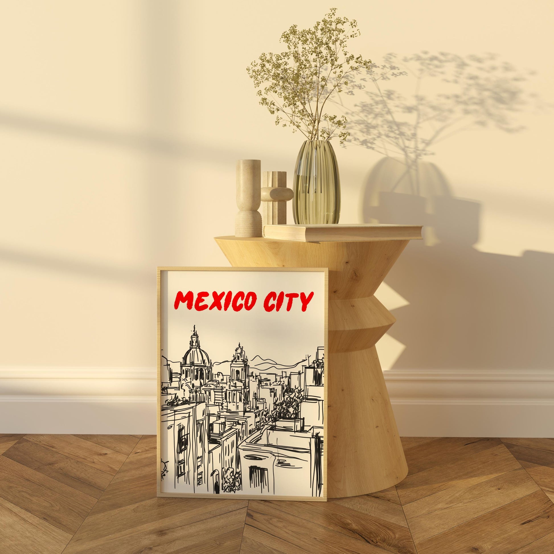 Mexico City Skyline Print | Minimalist Mexico Poster | Black & White Cityscape Art | Mexico Travel Wall Decor | Latin America Home Decor