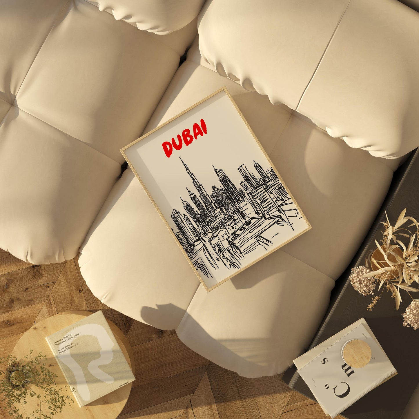 Dubai Skyline Print | Minimalist UAE Cityscape Art | Black & White Burj Khalifa Poster | Dubai Travel Wall Decor | Modern Urban Architecture