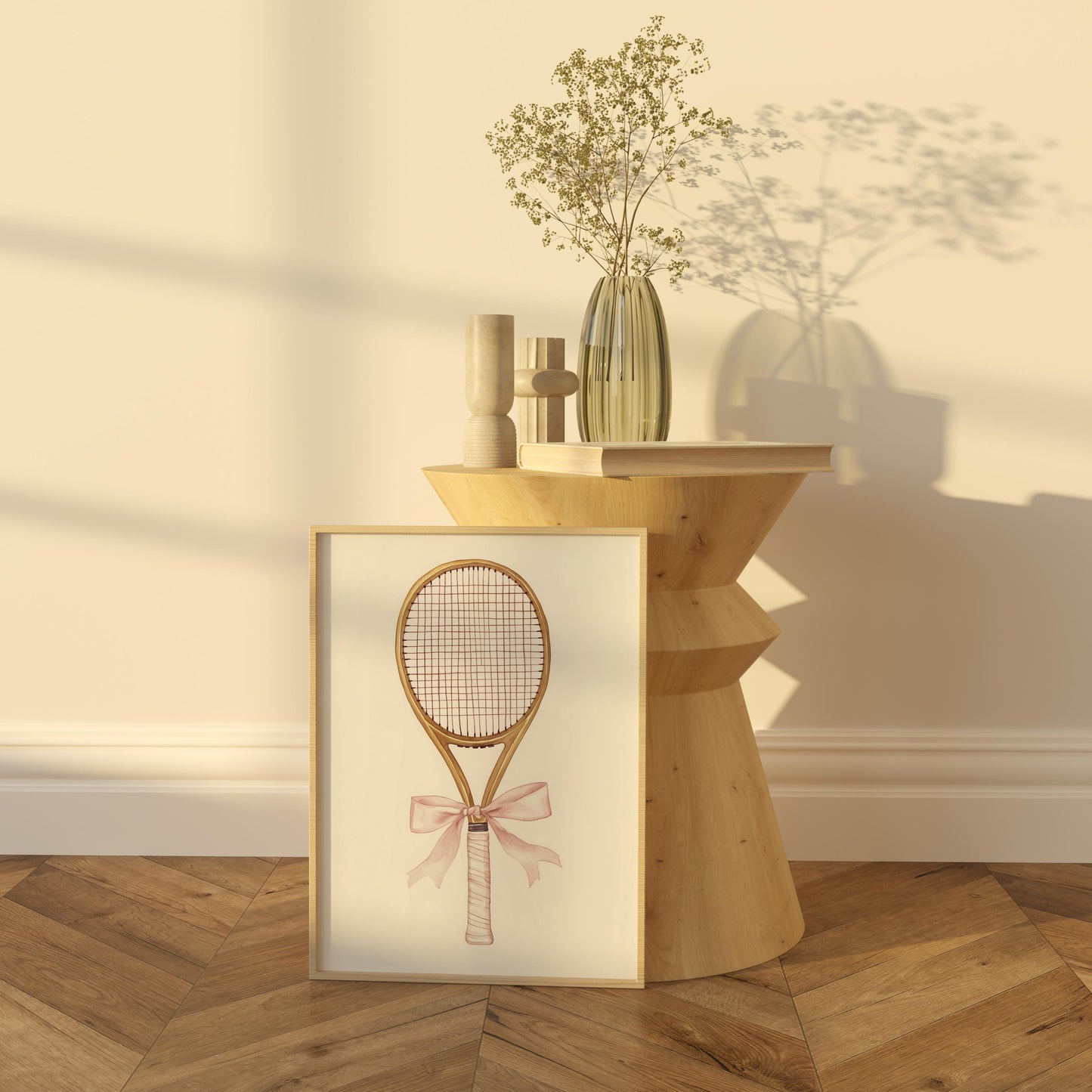 Vintage Tennis Racket Print | Feminine Sports Wall Art | Coquette Aesthetic Tennis Decor | Soft Girl Digital Download | Instant Print