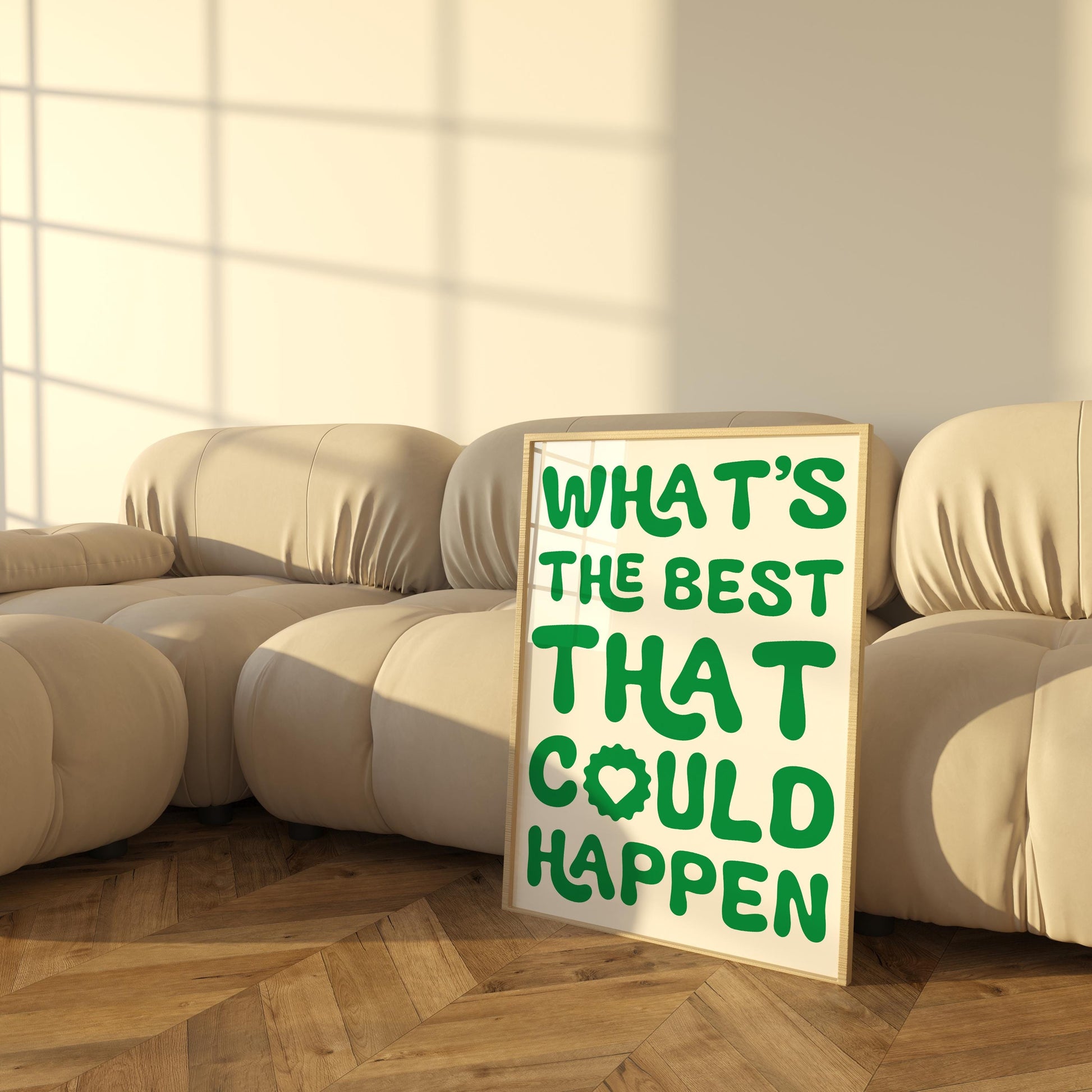 What’s the Best That Could Happen | Positive Manifestation Print | Motivational Wall Art | Aesthetic Typography Poster | Instant Download