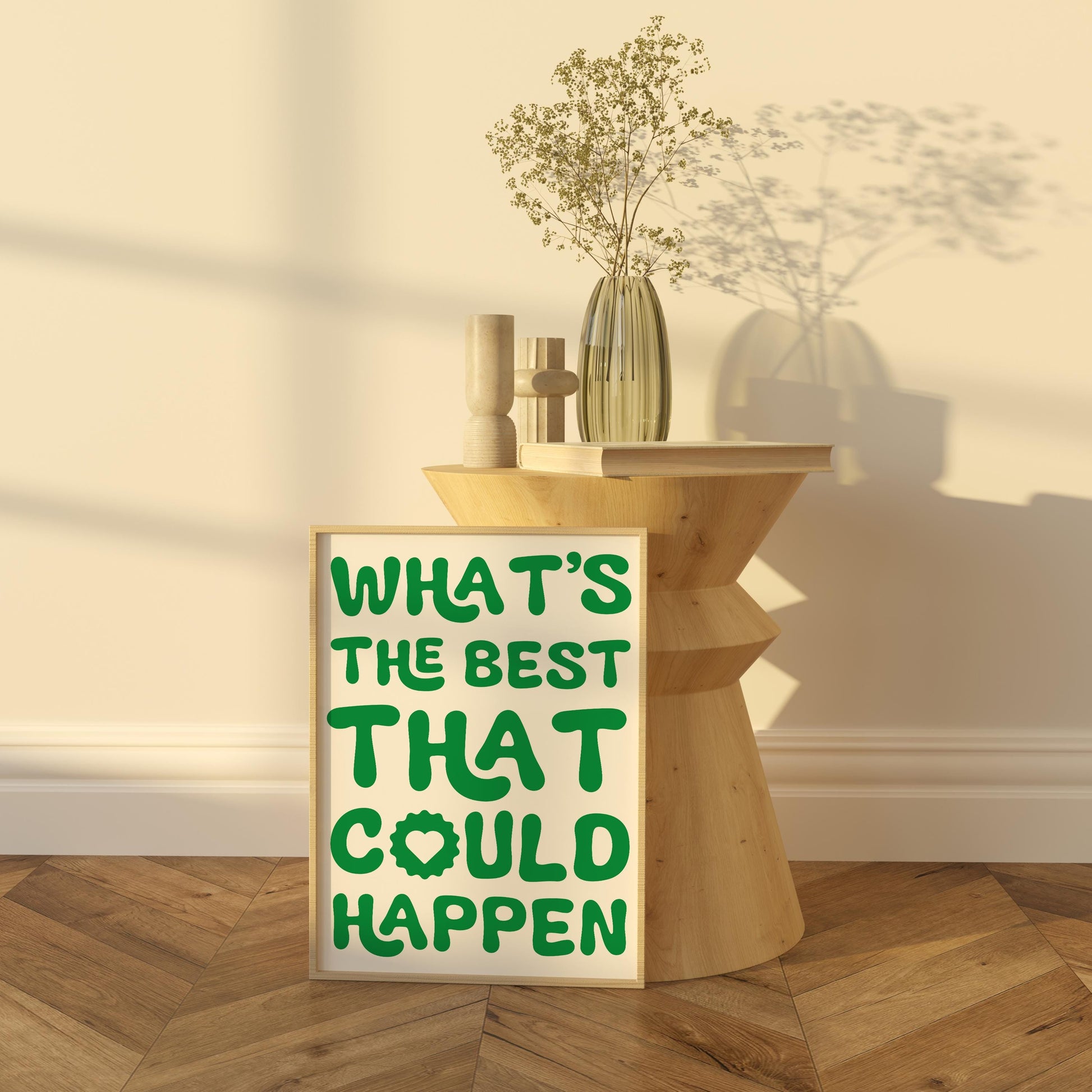 What’s the Best That Could Happen | Positive Manifestation Print | Motivational Wall Art | Aesthetic Typography Poster | Instant Download