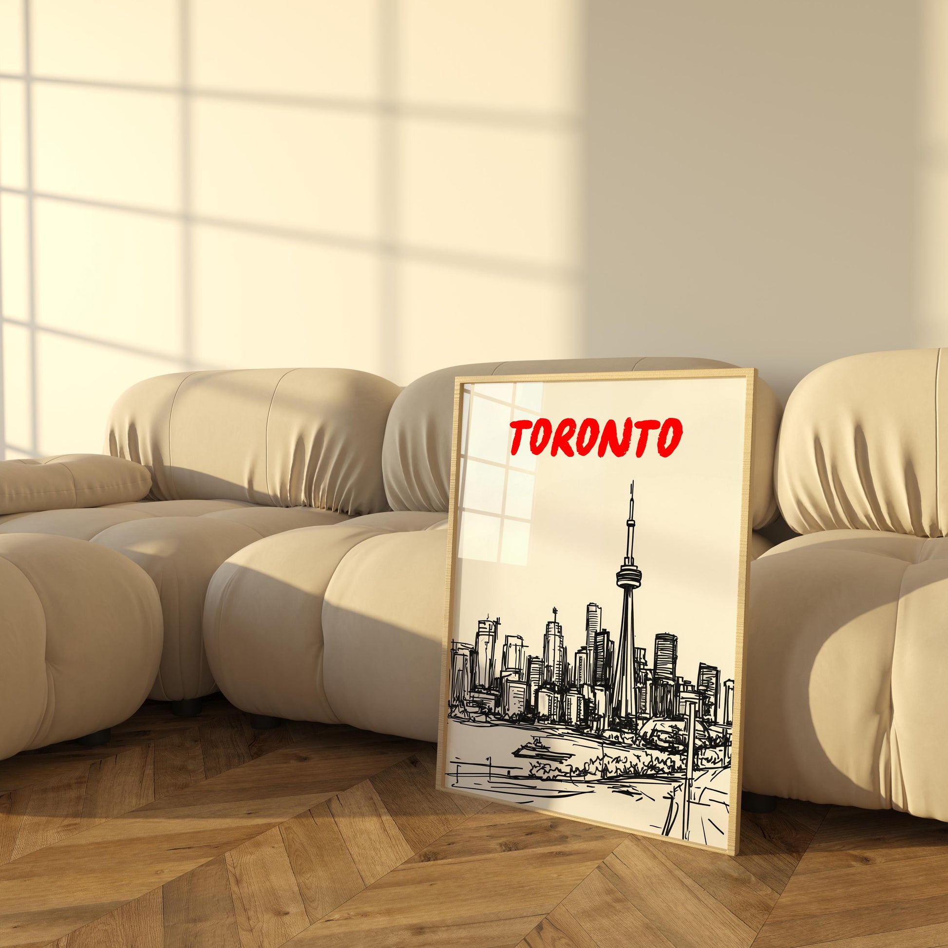Toronto Skyline Print | Black & White Cityscape Art | Minimalist Travel Poster | Toronto Wall Decor | Modern Architecture Sketch