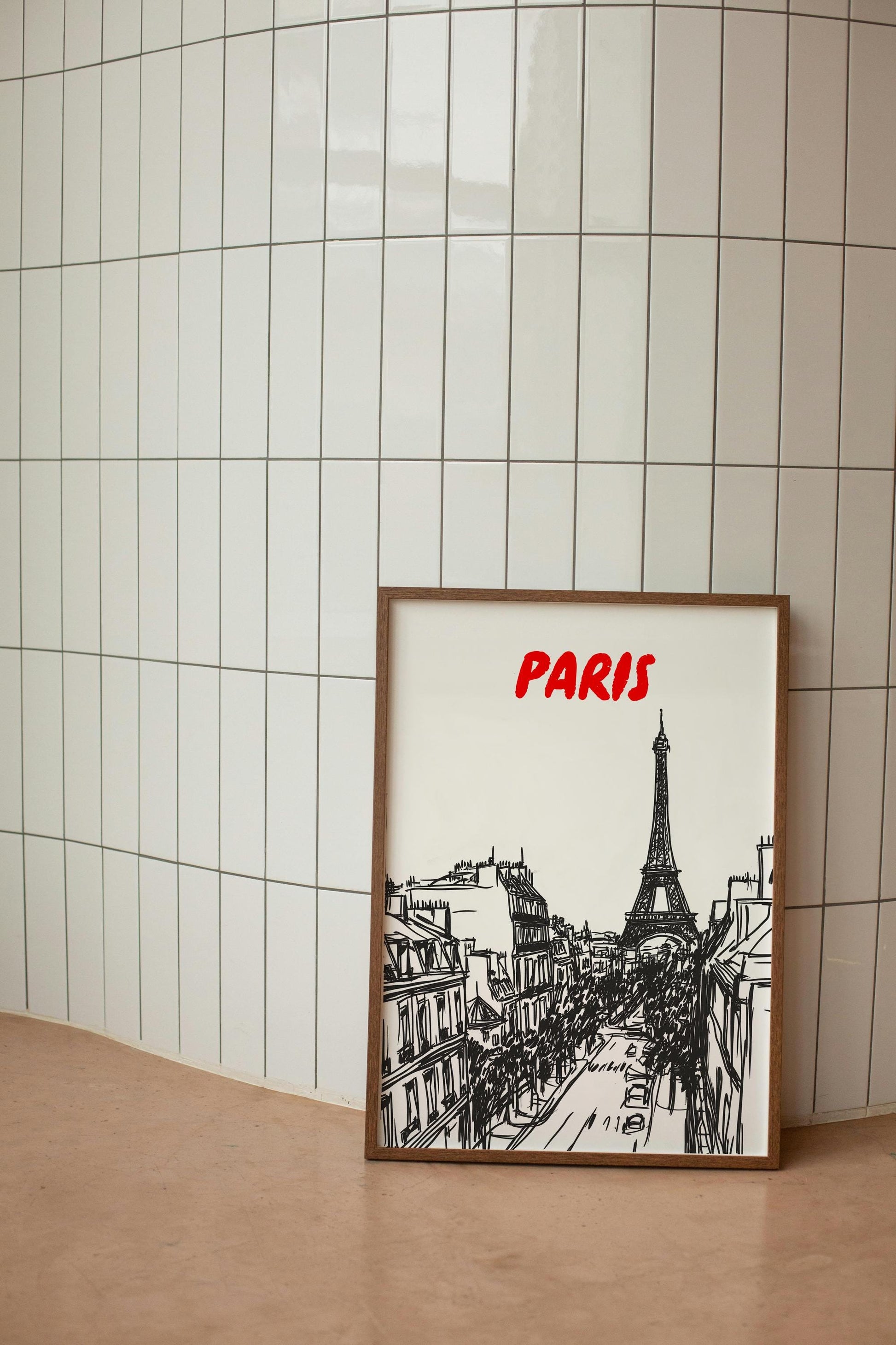 Paris Skyline Print | Eiffel Tower Wall Art | Black & White Parisian Cityscape | Minimalist Paris Travel Poster | French Home Decor