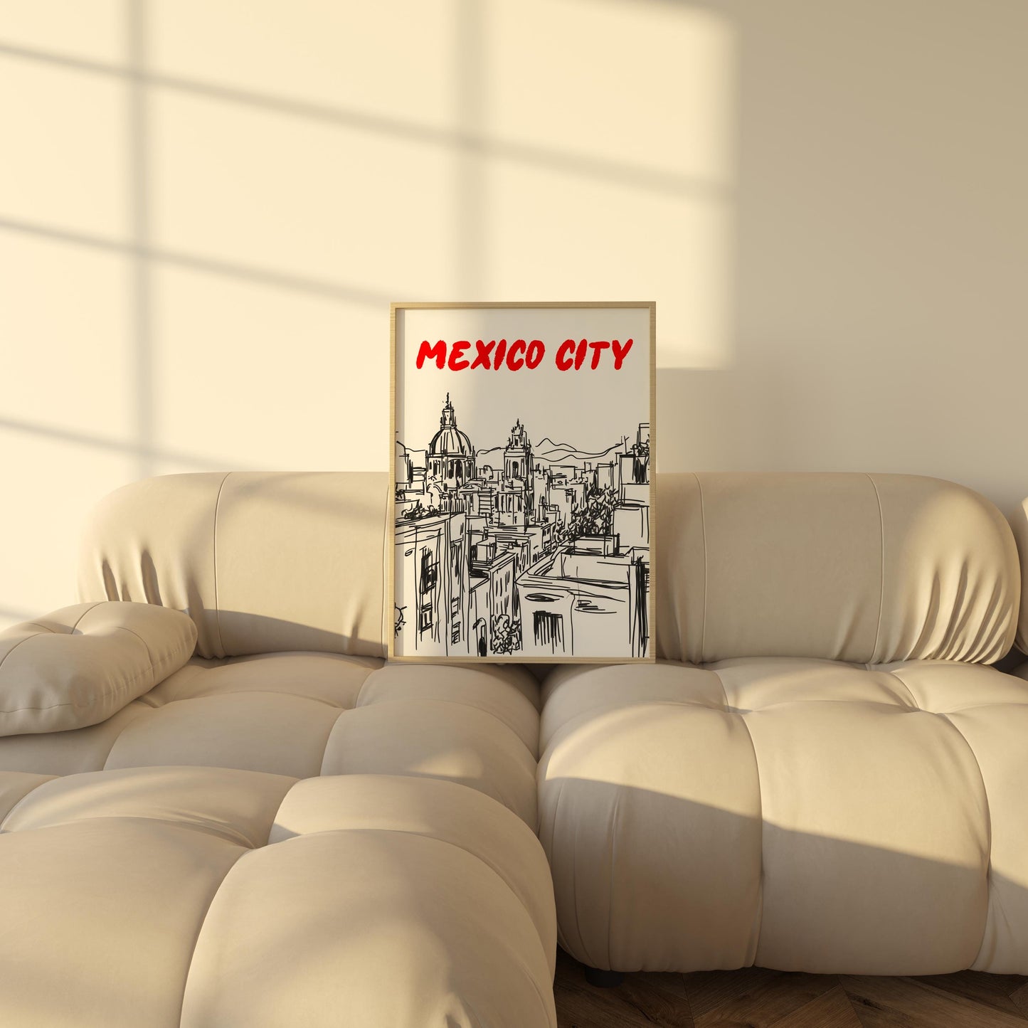 Mexico City Skyline Print | Minimalist Mexico Poster | Black & White Cityscape Art | Mexico Travel Wall Decor | Latin America Home Decor