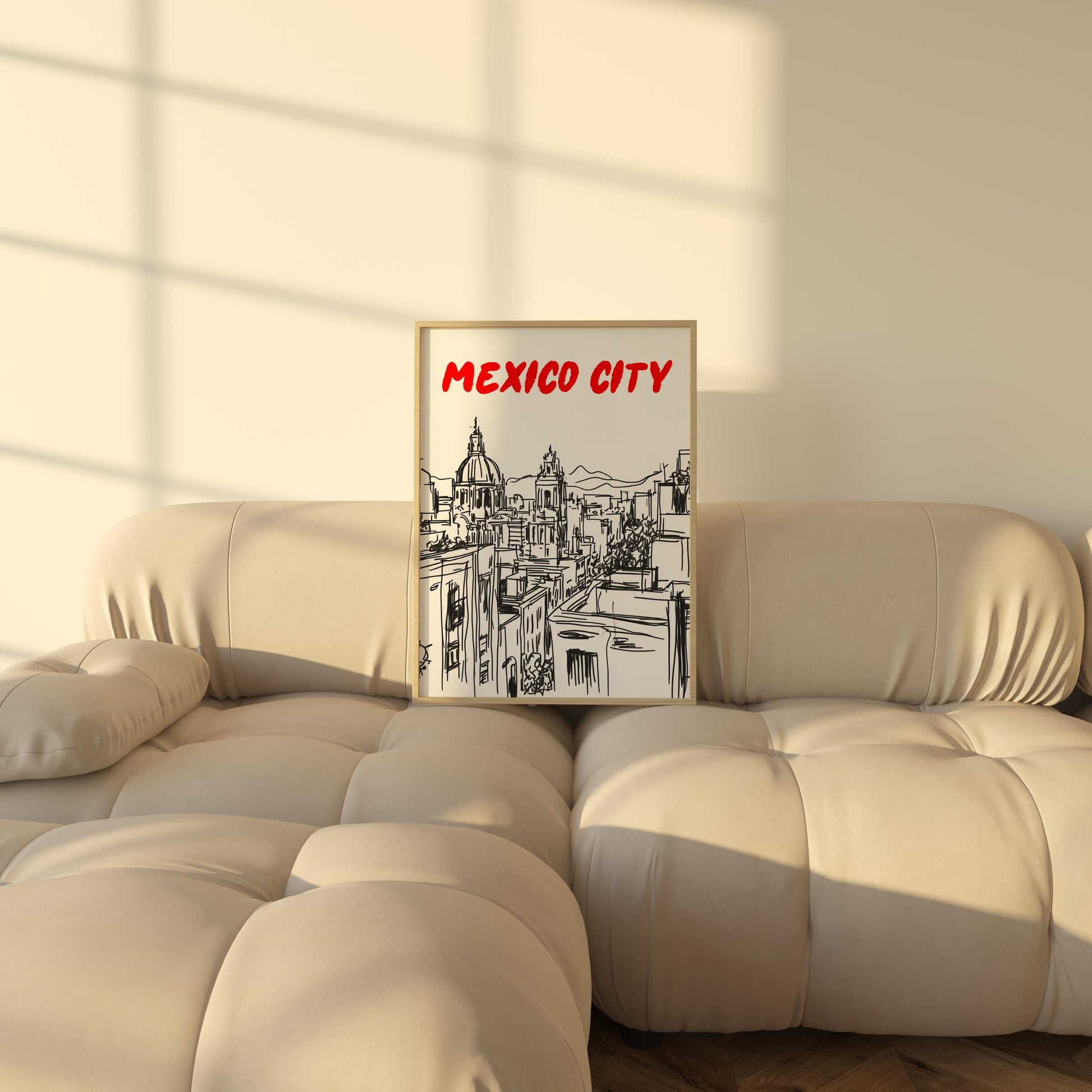 Mexico City Skyline Print | Minimalist Mexico Poster | Black & White Cityscape Art | Mexico Travel Wall Decor | Latin America Home Decor