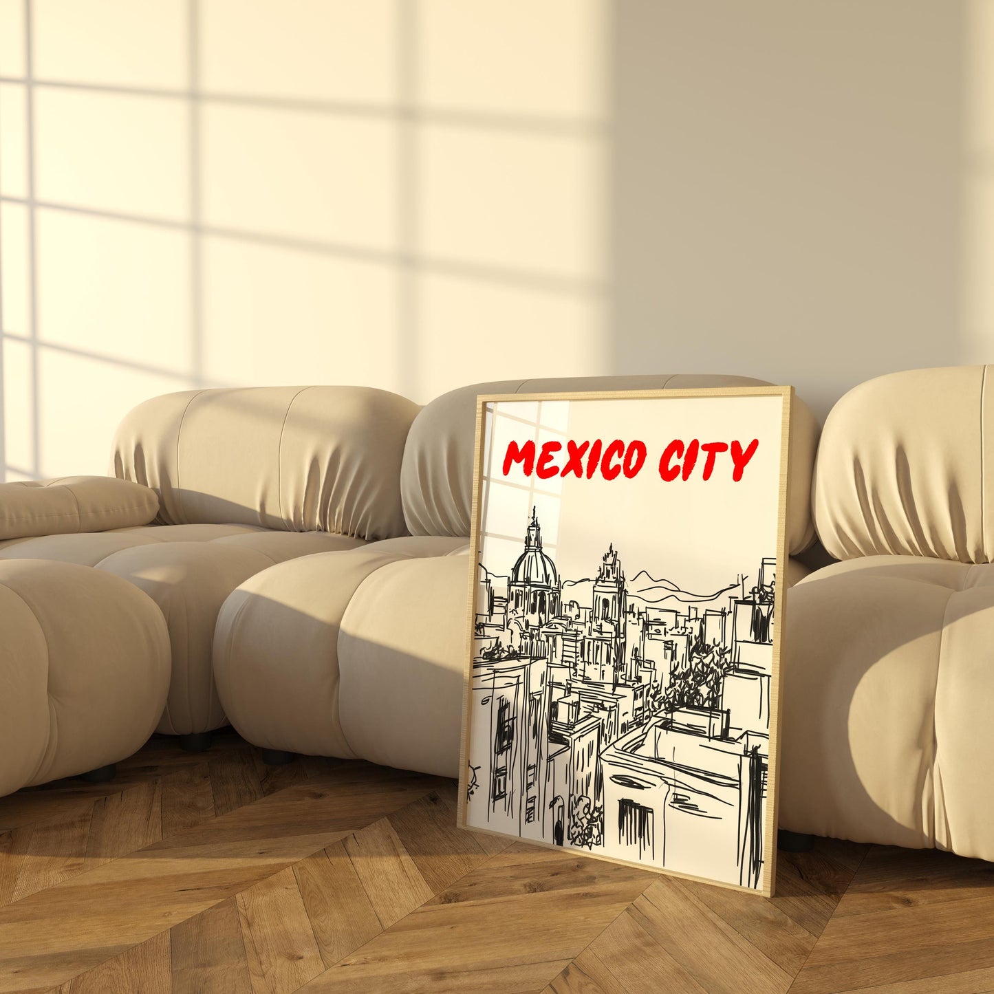 Mexico City Skyline Print | Minimalist Mexico Poster | Black & White Cityscape Art | Mexico Travel Wall Decor | Latin America Home Decor