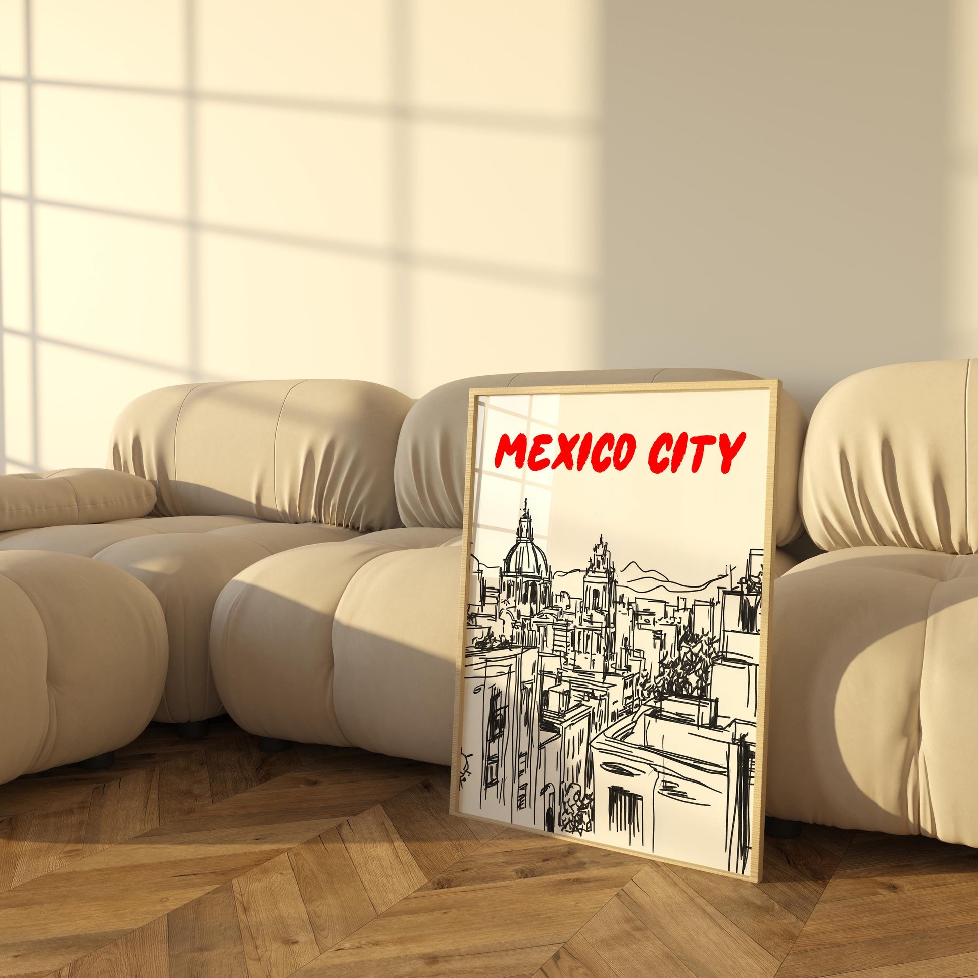 Mexico City Skyline Print | Minimalist Mexico Poster | Black & White Cityscape Art | Mexico Travel Wall Decor | Latin America Home Decor