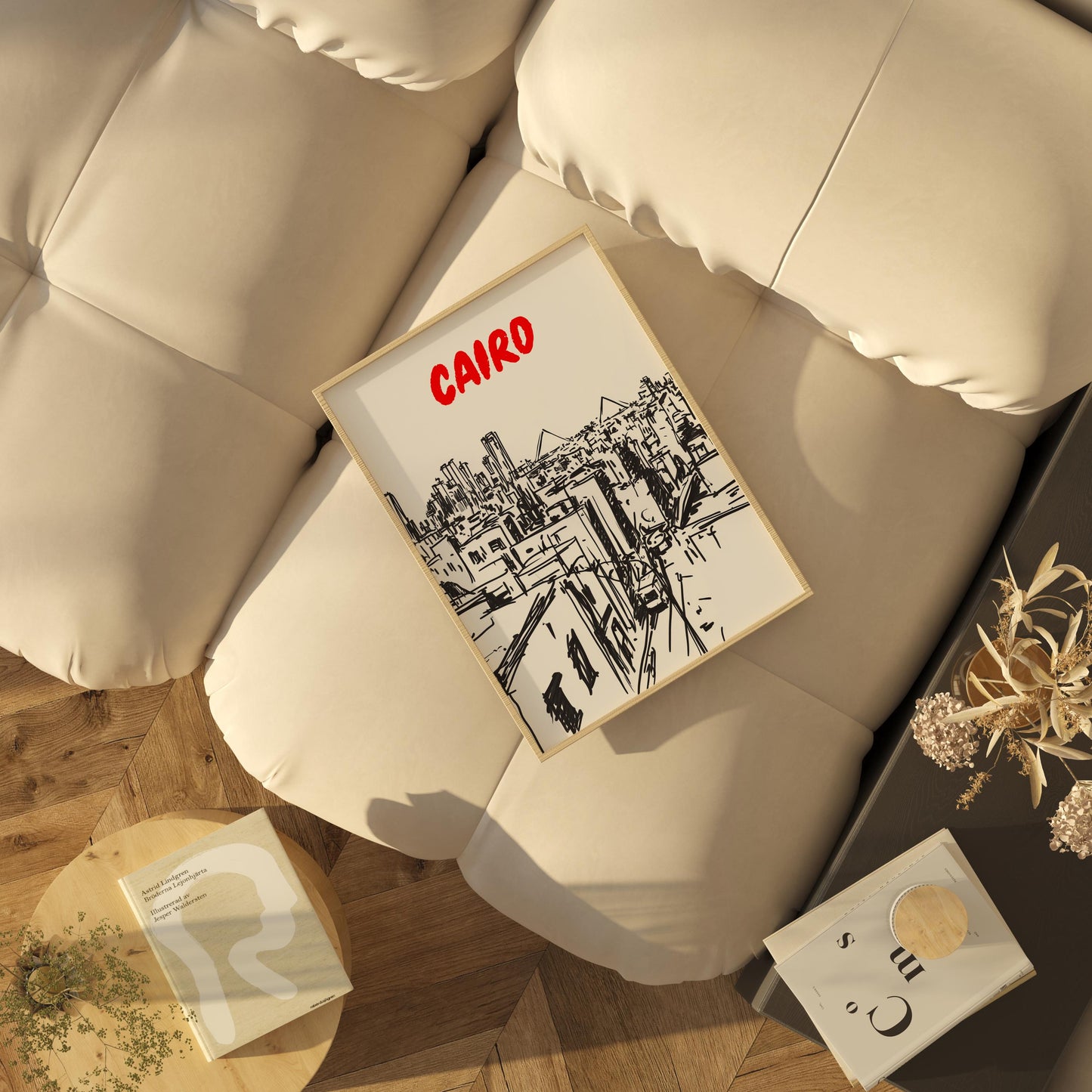 Cairo Skyline Print | Black and White Egypt Cityscape Poster | Pyramids & Cairo City Sketch | Modern Travel Wall Art | Minimalist Cairo Art