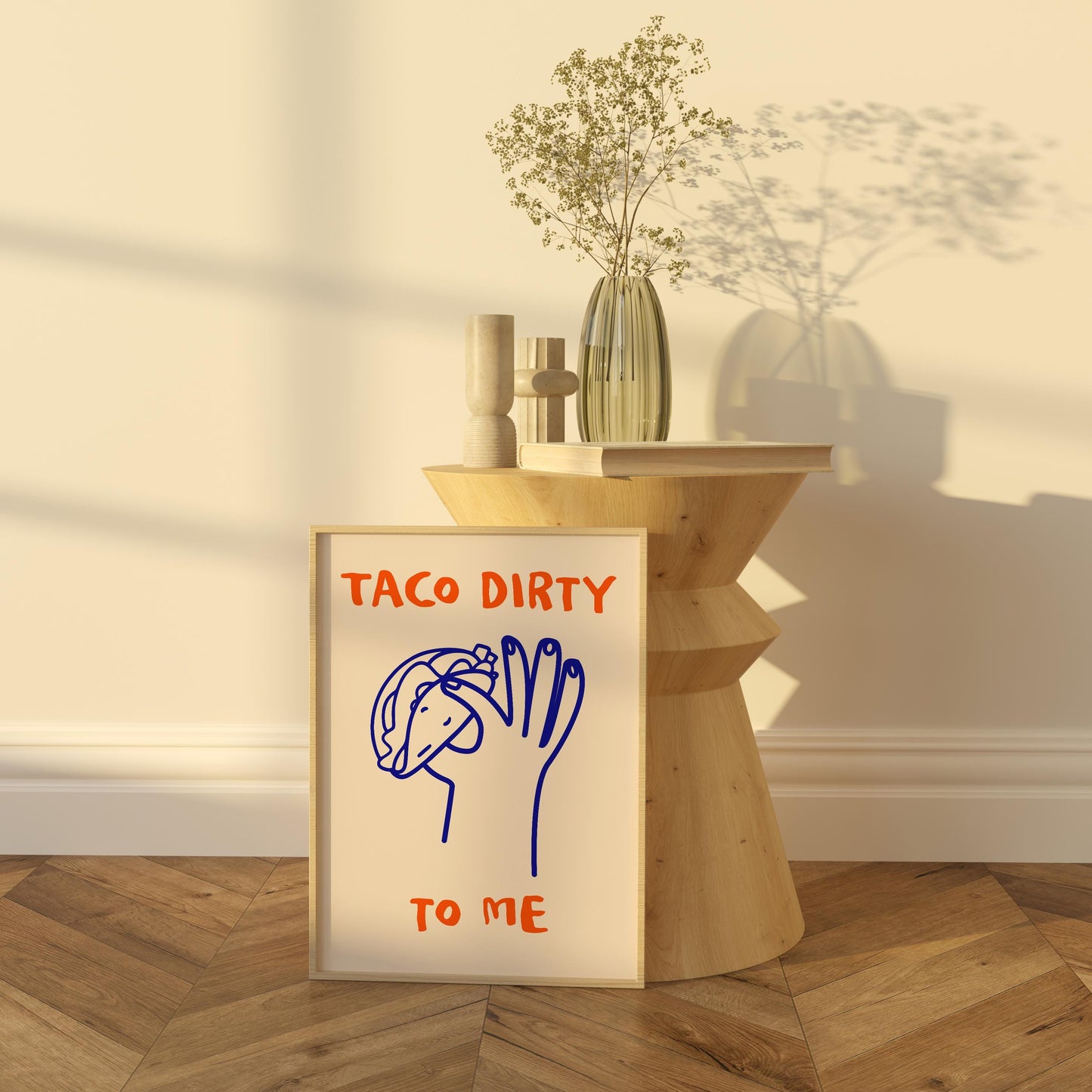 Taco Dirty to Me Print | Funny Food Wall Art | Playful Kitchen Decor for Taco Lovers & Mexican Food Fans