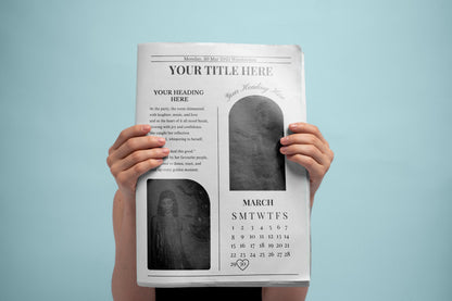 Custom Printed And Shipped Newspaper, Invitations Newspaper Birthday, Baby Announcement Large Newspaper Editable