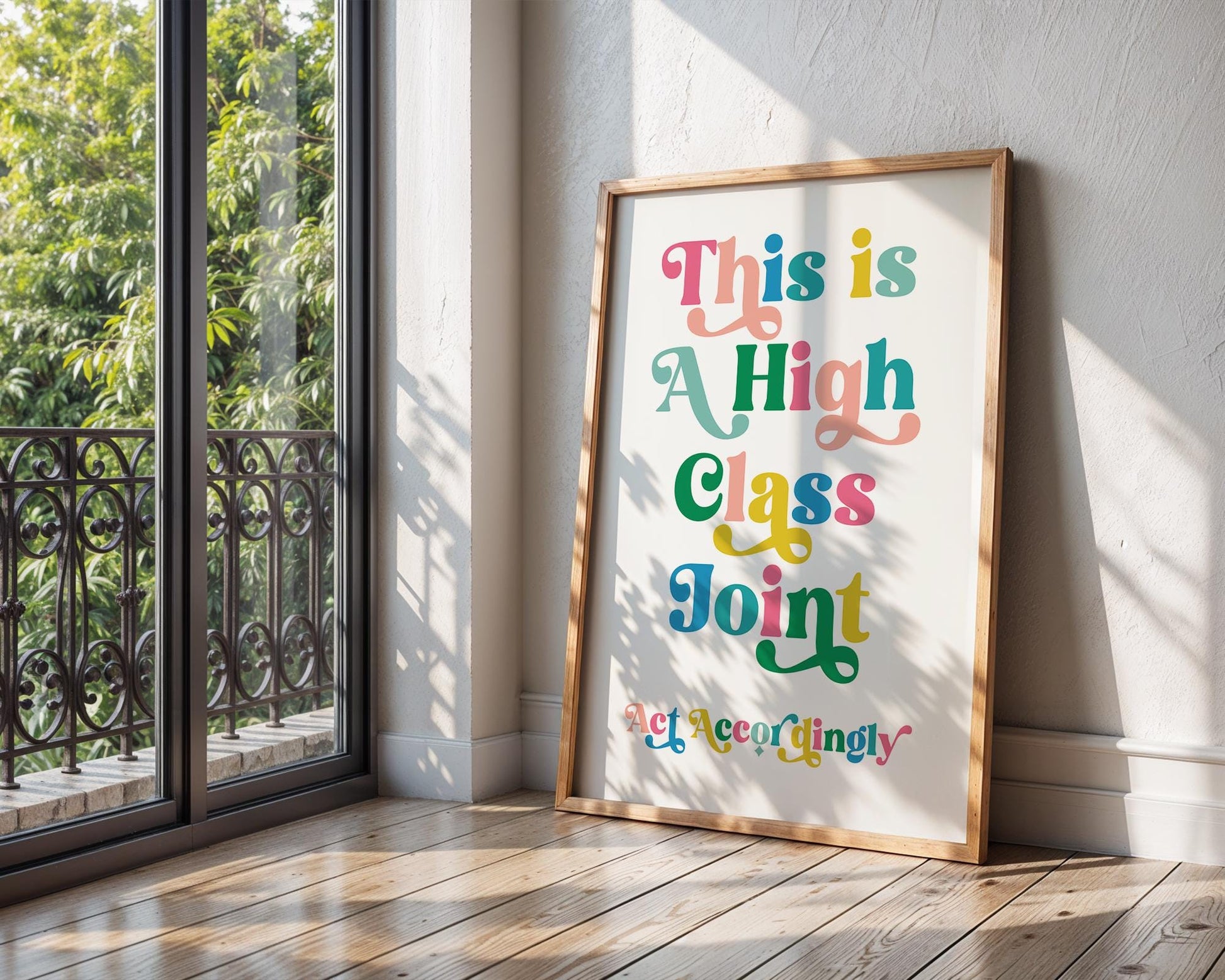 This is a High Class Joint Art Print, Western Decor, Digital Download, Funny Wall Art for Entryway Decor