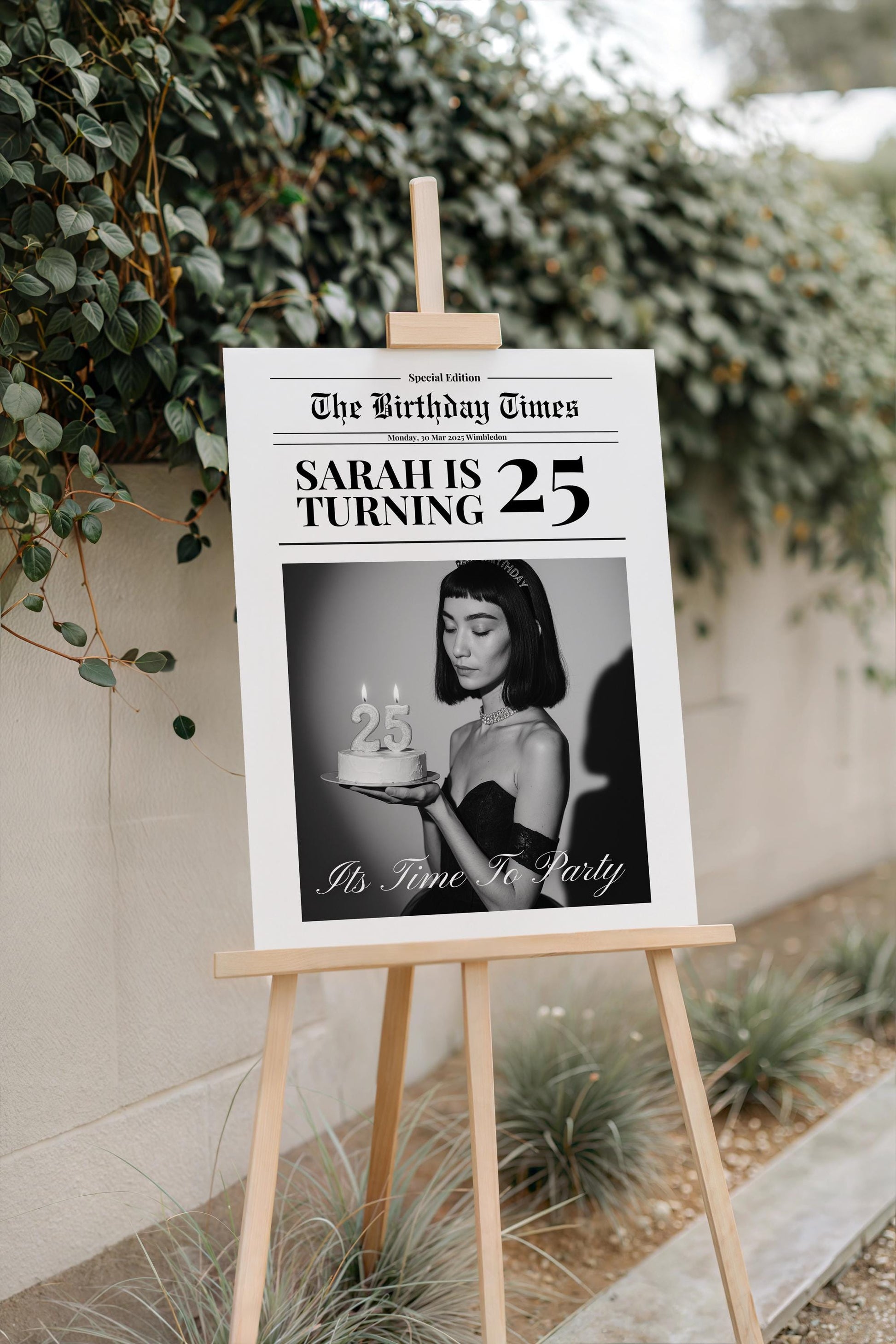 Custom Printed And Shipped Newspaper, Birthday Invitations Newspaper, Baby Announcement Large Newspaper Editable