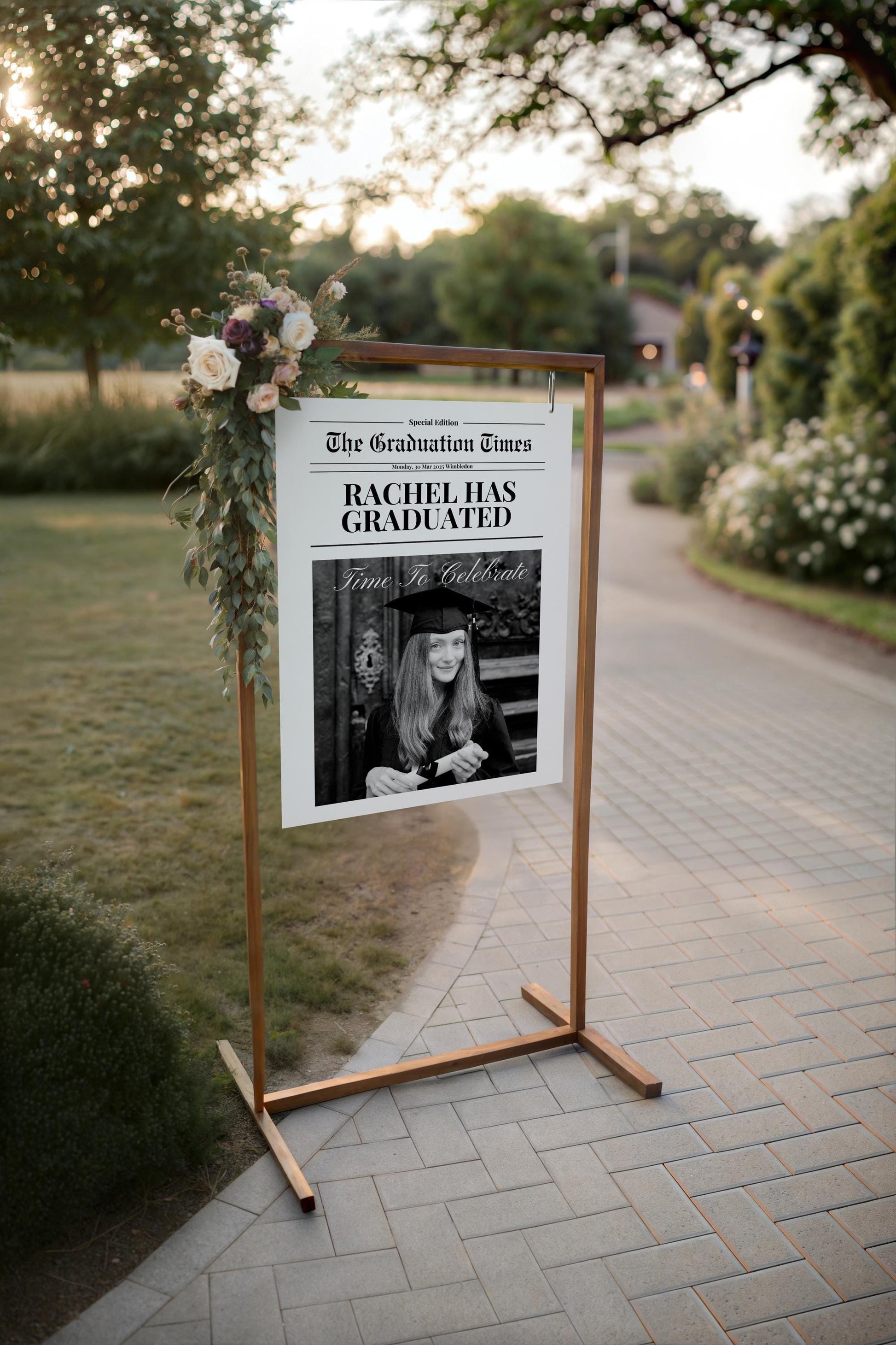 Custom Printed And Shipped Graduation Newspaper, Invitations Newspaper Birthday, Baby Announcement Large Newspaper Editable