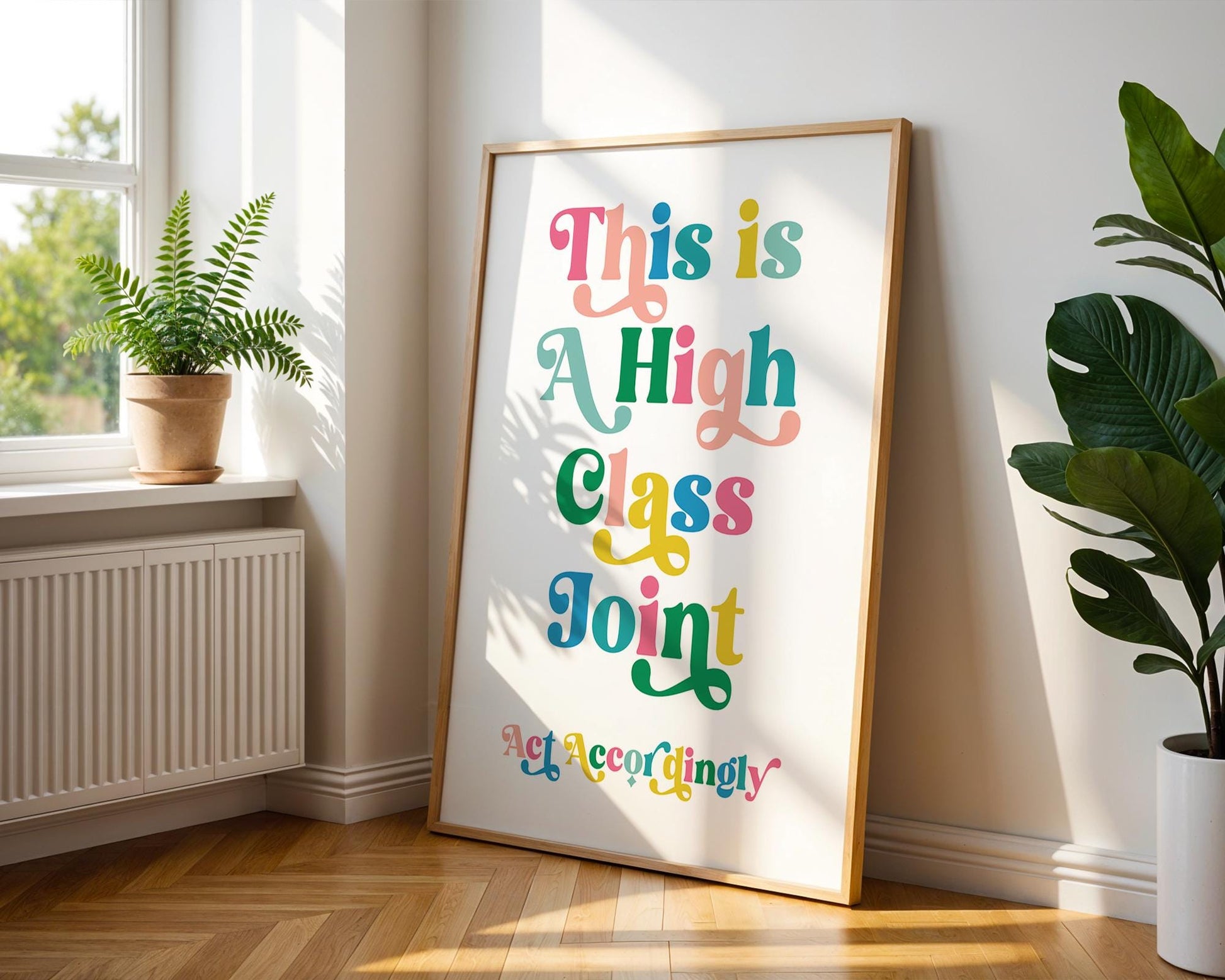 This is a High Class Joint Art Print, Western Decor, Digital Download, Funny Wall Art for Entryway Decor