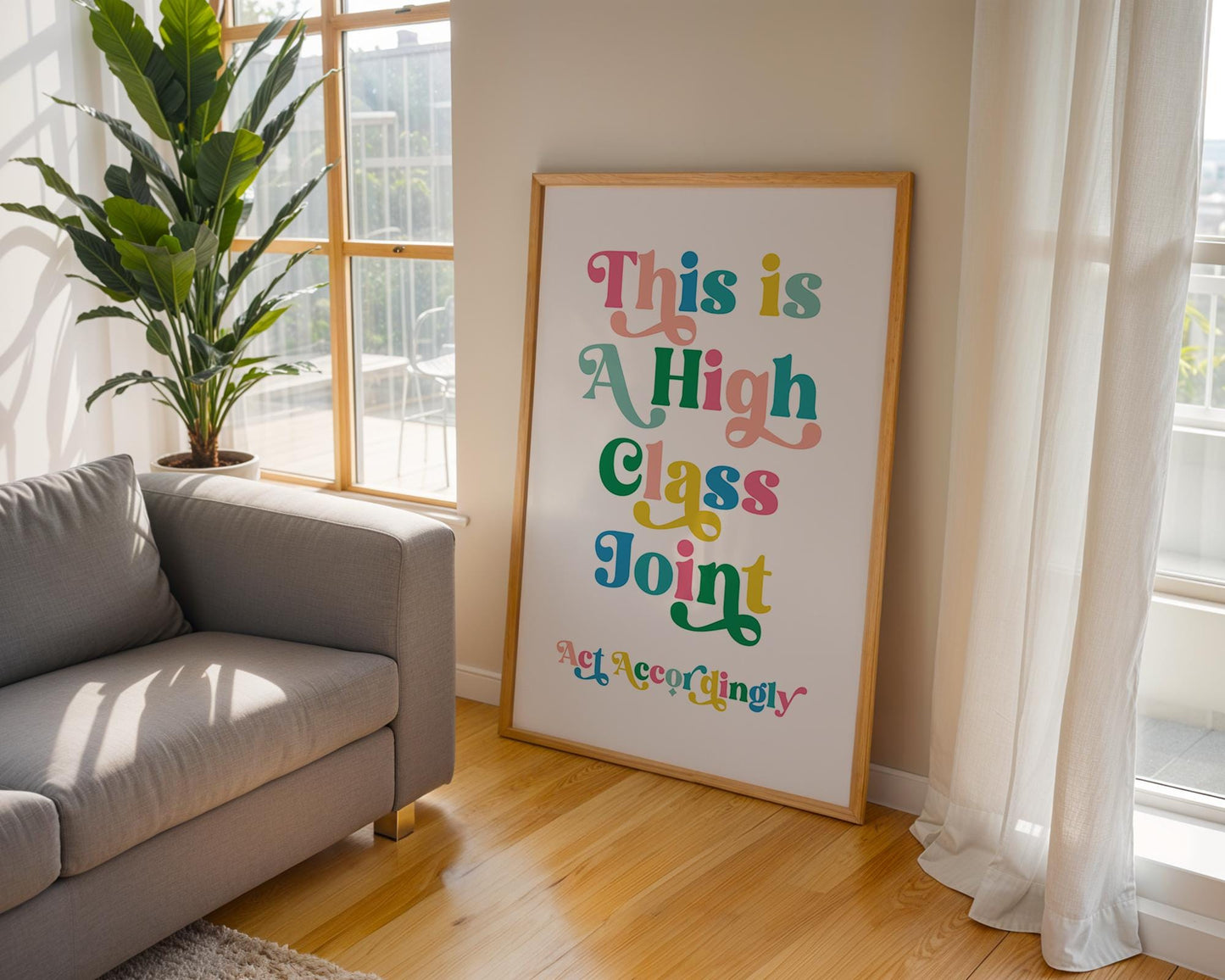 This is a High Class Joint Art Print, Western Decor, Digital Download, Funny Wall Art for Entryway Decor