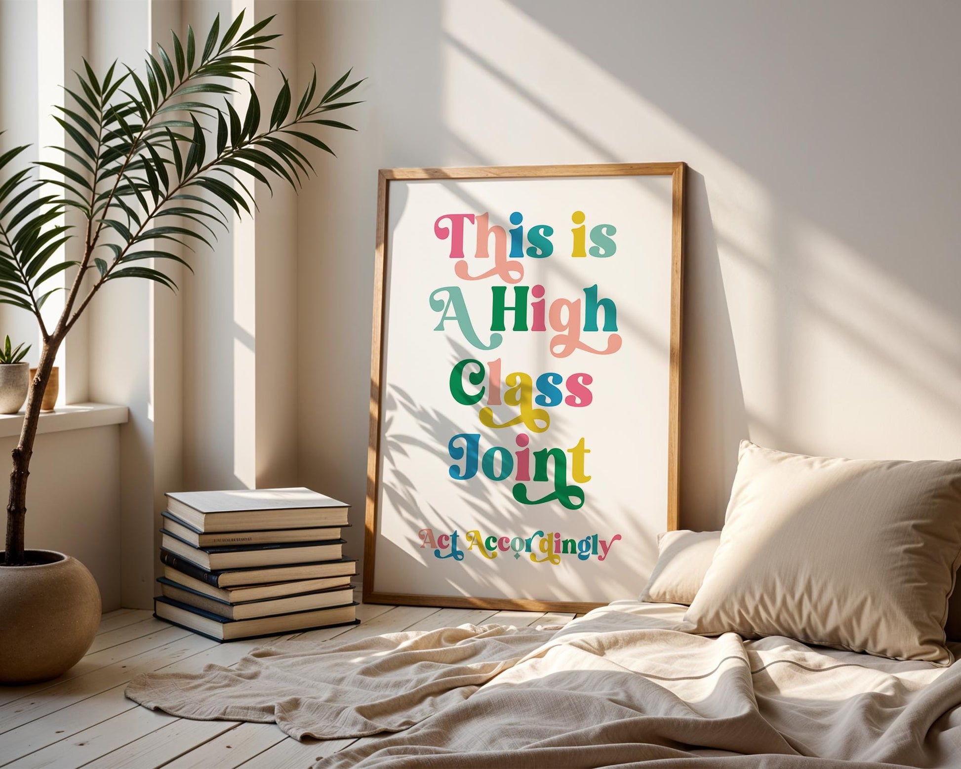 This is a High Class Joint Art Print, Western Decor, Digital Download, Funny Wall Art for Entryway Decor