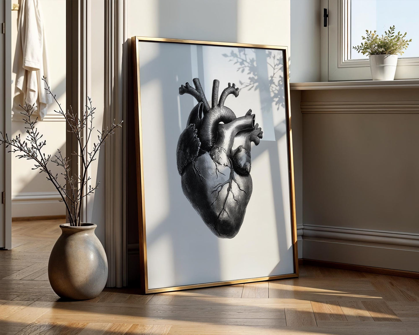 Printable Posters of Human Heart, Anatomical Art, Vintage Medical Decor, Digital Download for Home Wall Art
