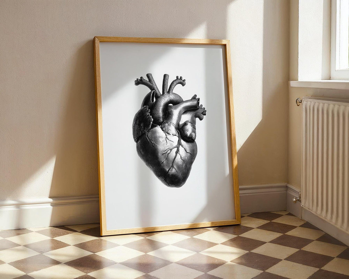 Printable Posters of Human Heart, Anatomical Art, Vintage Medical Decor, Digital Download for Home Wall Art