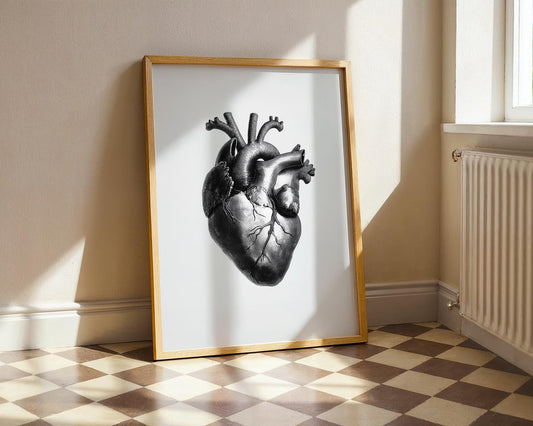 Printable Posters of Human Heart, Anatomical Art, Vintage Medical Decor, Digital Download for Home Wall Art