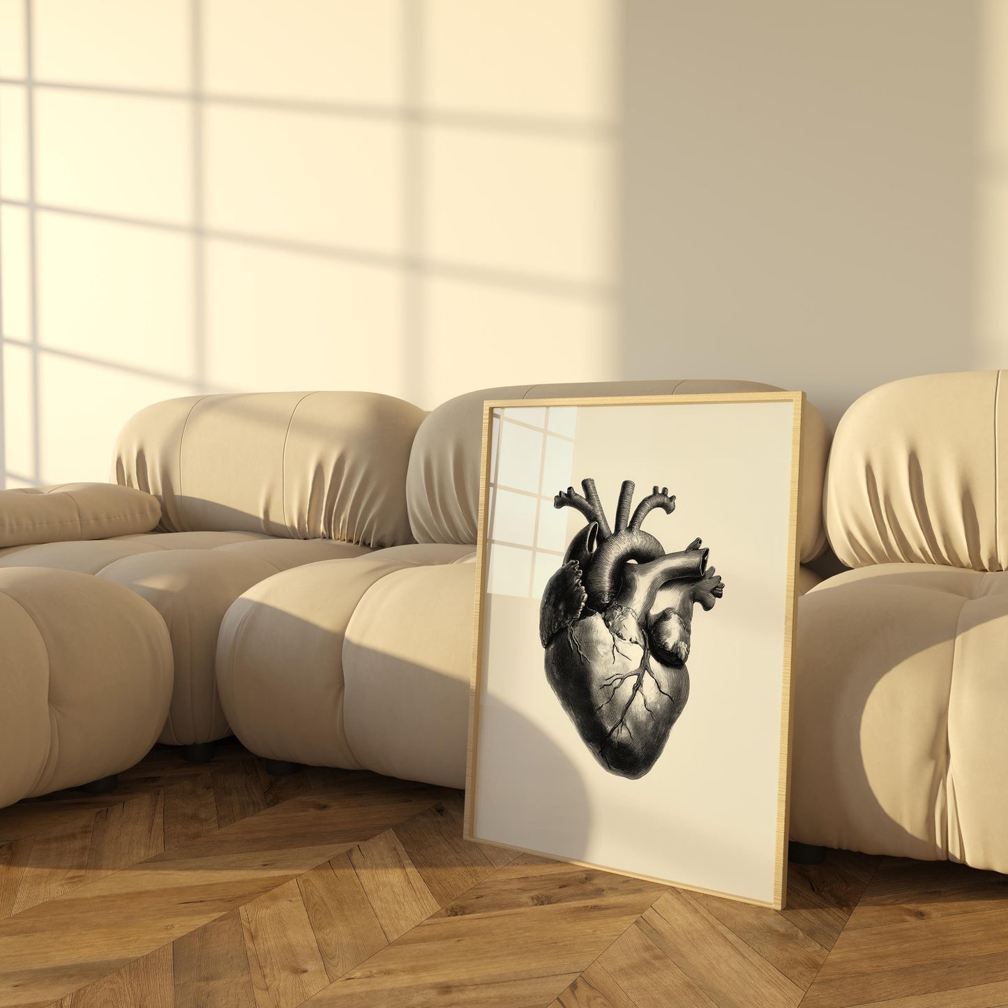 Printable Posters of Human Heart, Anatomical Art, Vintage Medical Decor, Digital Download for Home Wall Art