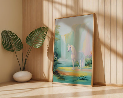 Unicorn Printable Art, Fantasy Wall Decor, Digital Download for Kids Room, Whimsical Nursery Artwork, Cute Unicorn Print