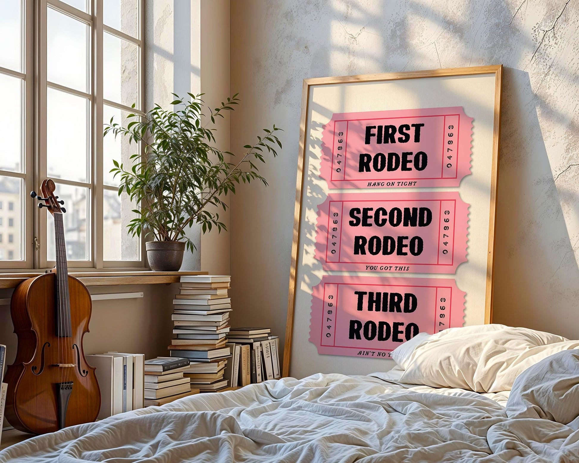 First Rodeo Ticket Art Print, Vintage Western Decor, Printed Cowboy Artwork, Fun Wall Art for Home or Office