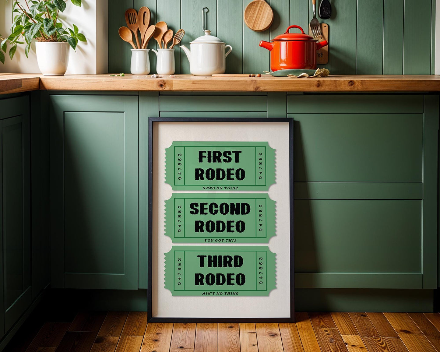 First Rodeo Ticket Art Print, Vintage Western Decor, Cowboy Print, Fun Wall Art for Home or Office