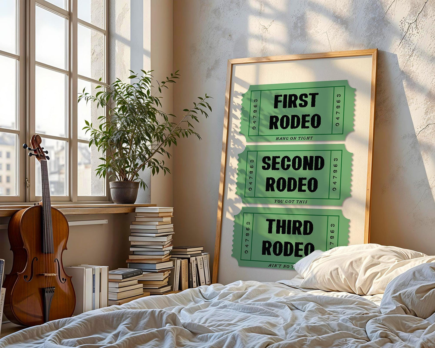 First Rodeo Ticket Art Print, Vintage Western Decor, Cowboy Print, Fun Wall Art for Home or Office