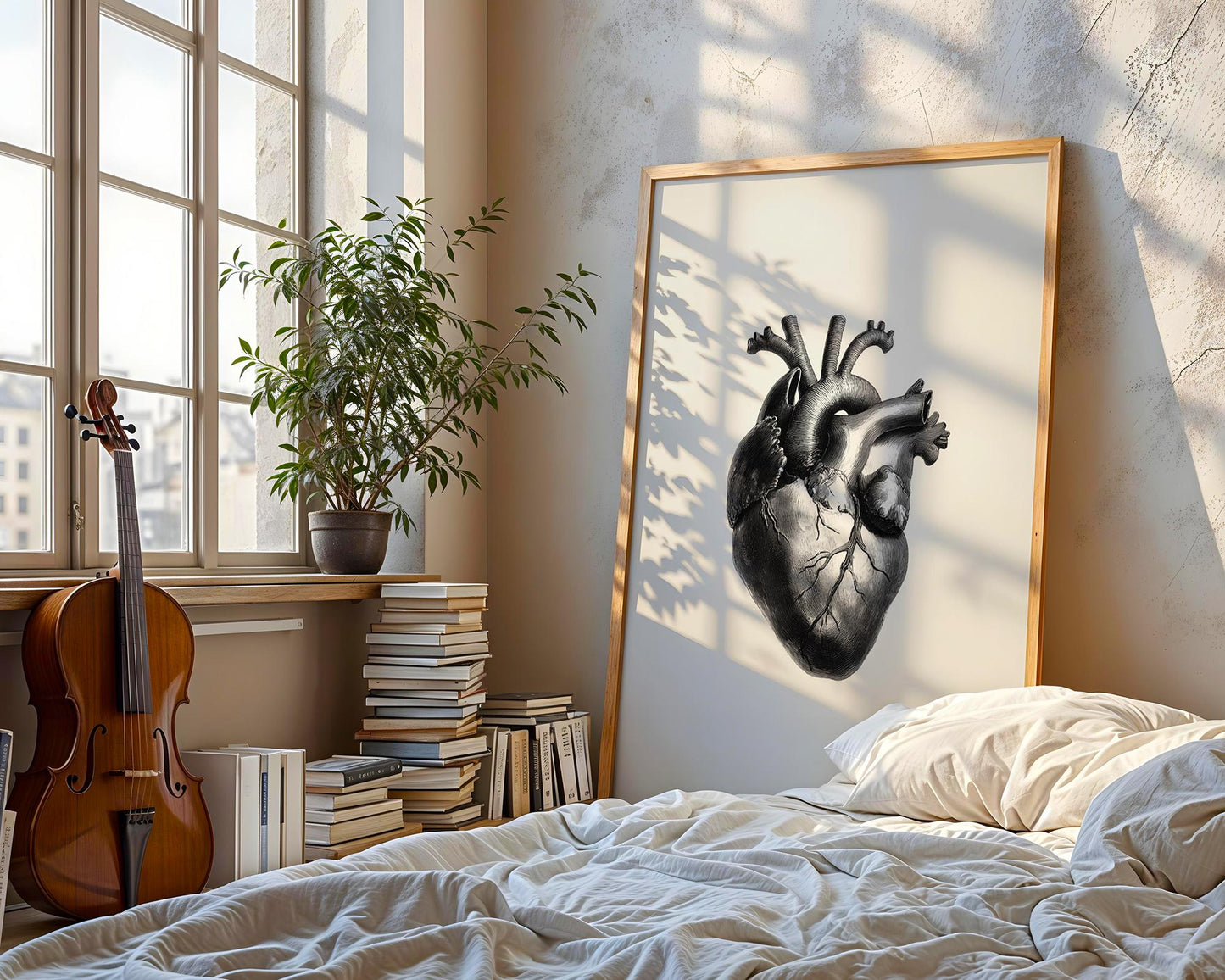 Printable Posters of Human Heart, Anatomical Art, Vintage Medical Decor, Digital Download for Home Wall Art