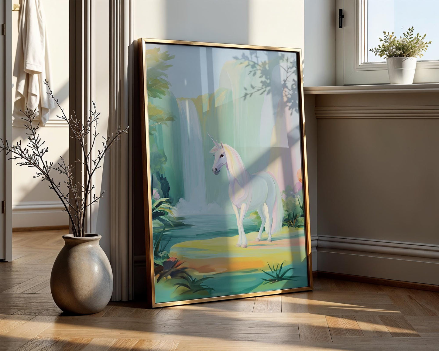 Unicorn Printable Art, Fantasy Wall Decor, Digital Download for Kids Room, Whimsical Nursery Artwork, Cute Unicorn Print